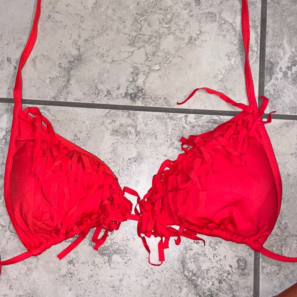 Vitamin A fringe bikini top